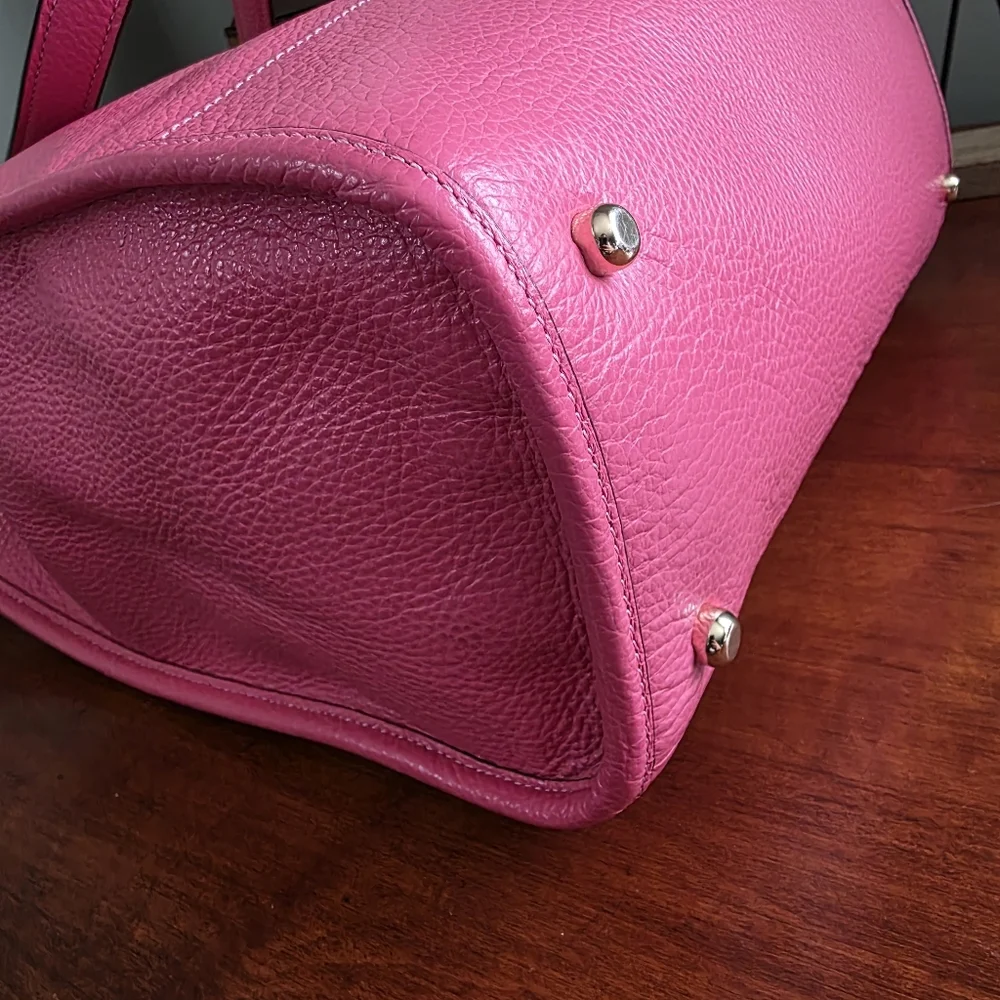 Coach C3078 Dempsey Tote Pink Pebbled Leather Shoulder Bag